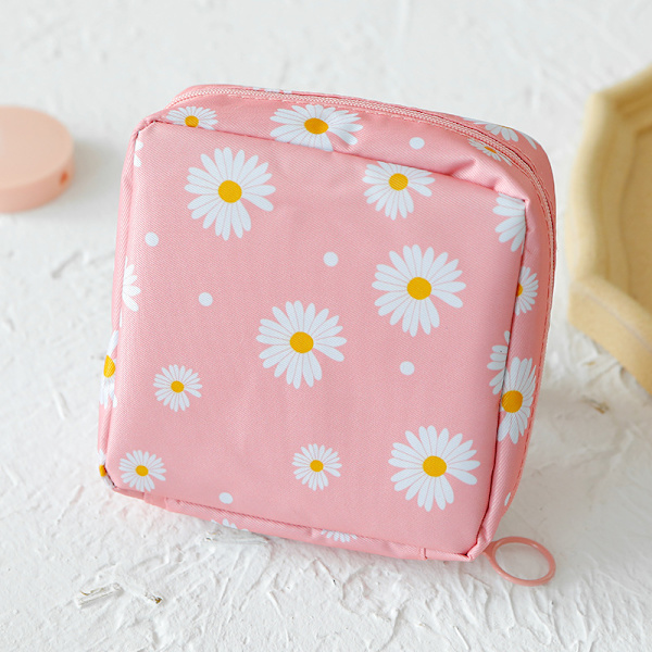 13*5*13cm,（rosa prästkrage）2 st sanitetsbindningsförvaring, skarp vattentät
