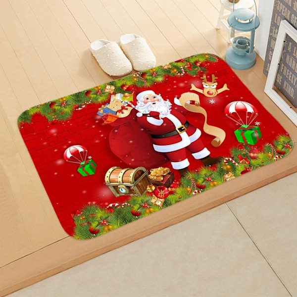 (50x80cm) Skridsikker Glædelig Jul Dekorativ Måtte Tæppe Dørmatte Velkommen