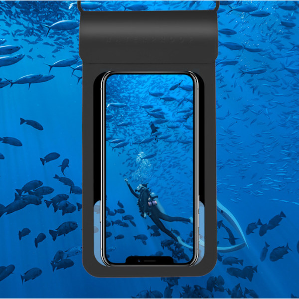Ekstra stor 11,3 ×× 24 cm svart, sommer vanntett mobiltelefon ba