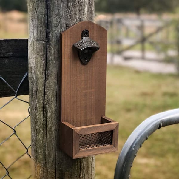 Pullonavaaja, puinen pullonavaaja, korkin kerääjällä, Vintage St