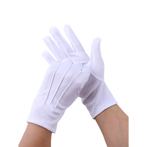 1 par filthandsker nylonhandsker hvide handsker nylon