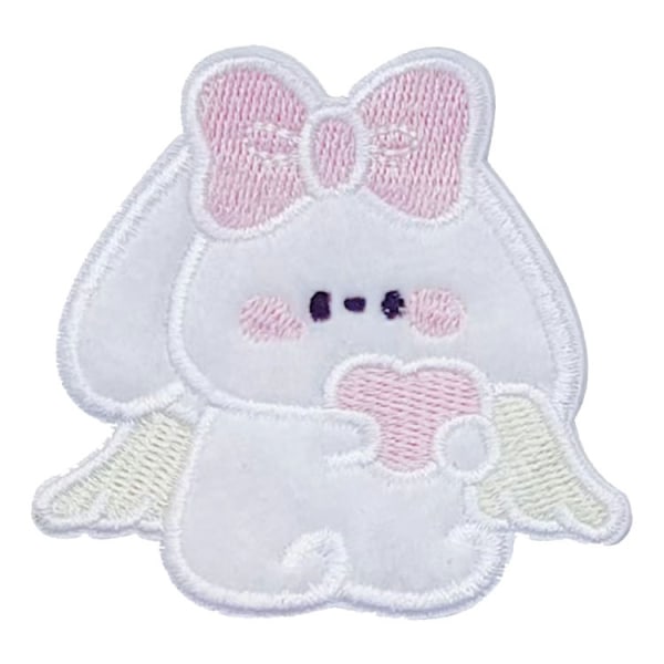 8 st kaninbroderilappar, självhäftande broderi