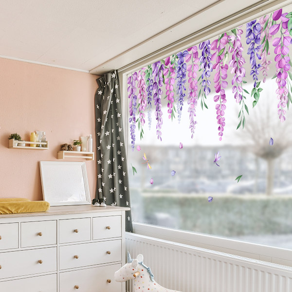 1 st sommar vår blommor fönsterdekaler anti-kollision hängande