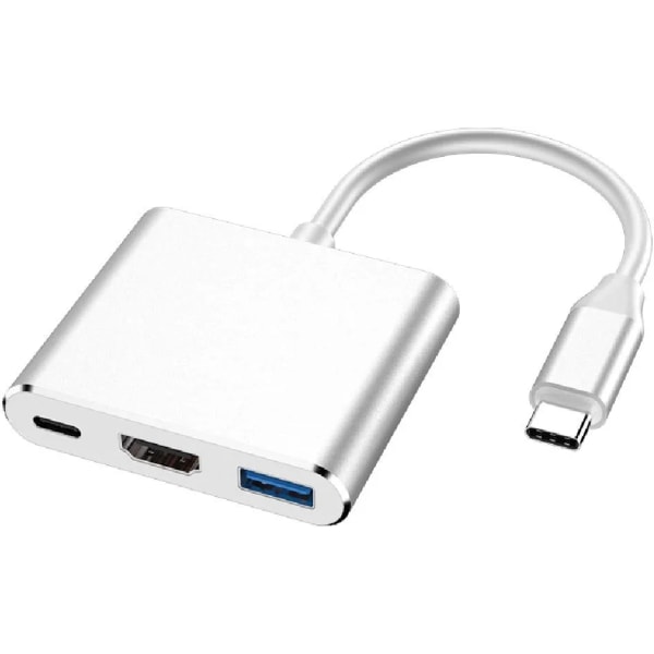 Eono 3 in 1 USB C till HDMI Adapter, Typ C Hub till HDMI 4K Converte