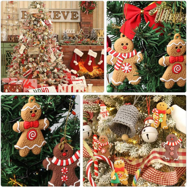12 st pepparkaksgubbe ornament julgransprydnader jul