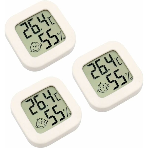 3 stk. Mini Digital Indendørs Termometer Hygrometer Fugtighed Temp