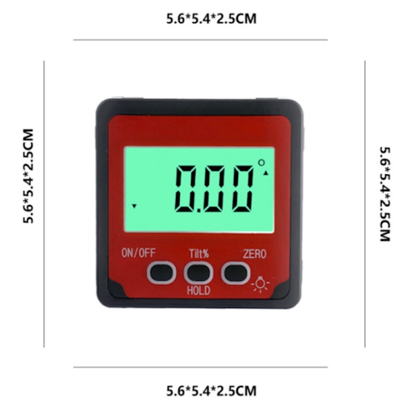 Tiltmeter, digitalt tiltmeter magnetisk 4 * 90 grader 3-knapps digi