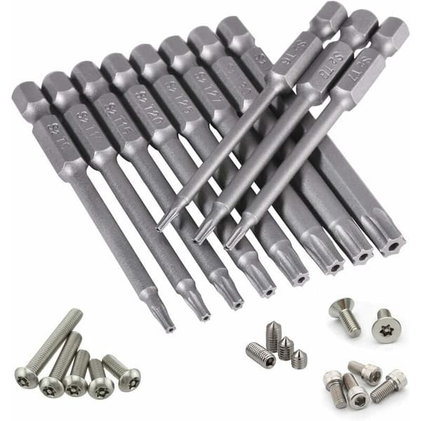 Sæt med 11 Torx-skruetrækkerbits - 75 mm - S2-stål - Magnetisk