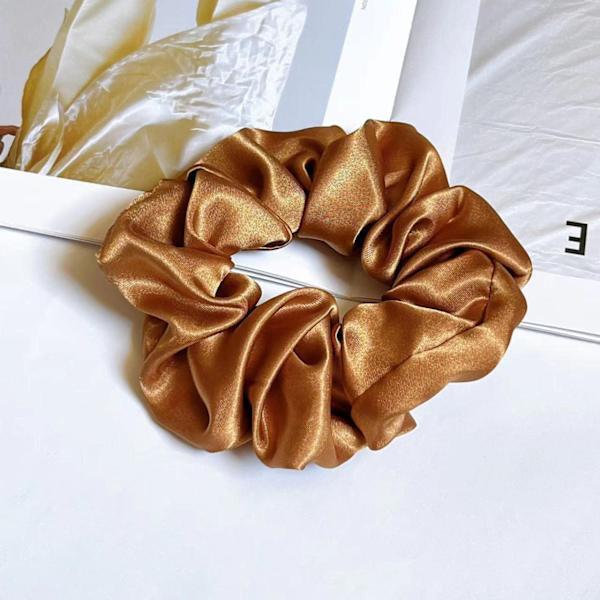 6 stk. bløde satin scrunchies hårelastikker, store satin hestehale