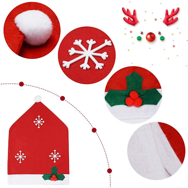 4 stycken julstolsöverdrag, julöverdragsdekoration gi