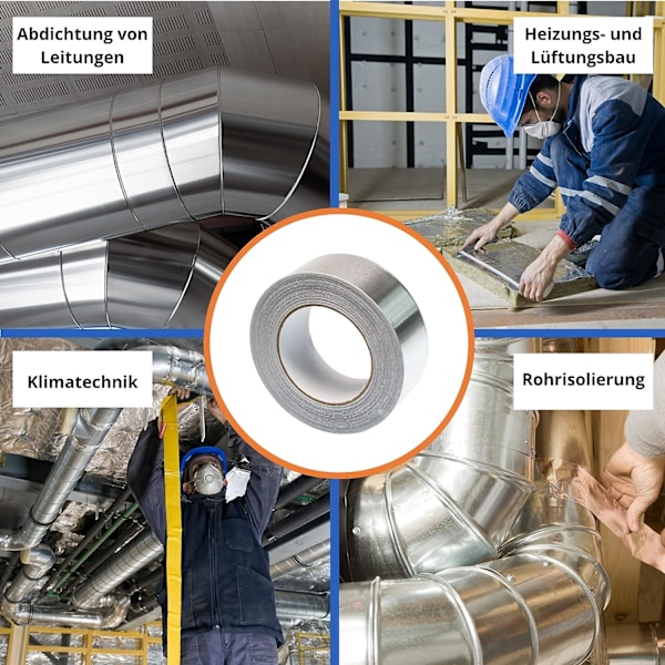 Alumiiniteippi - 48 mm x 30 m - itseliimautuva alumiiniteippi - vesi