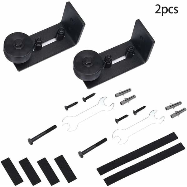 2 stk. Sort Heavy Duty Skydedørs Guide, 8 i 1 Stopper Bla