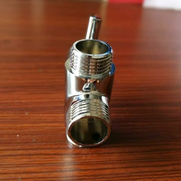1 stk. afledningsventil, messinghane T-adapter krombad