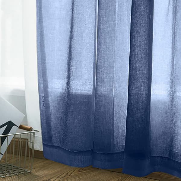 1 stk. sorte, transparente gardiner til stue, gardiner med stanglomme