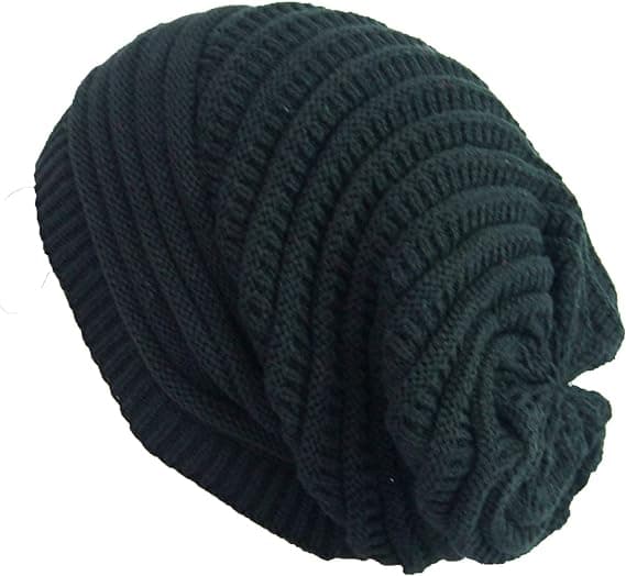 Dame Kabel Strikkelue Slouchy Strikket Hette Skallelue