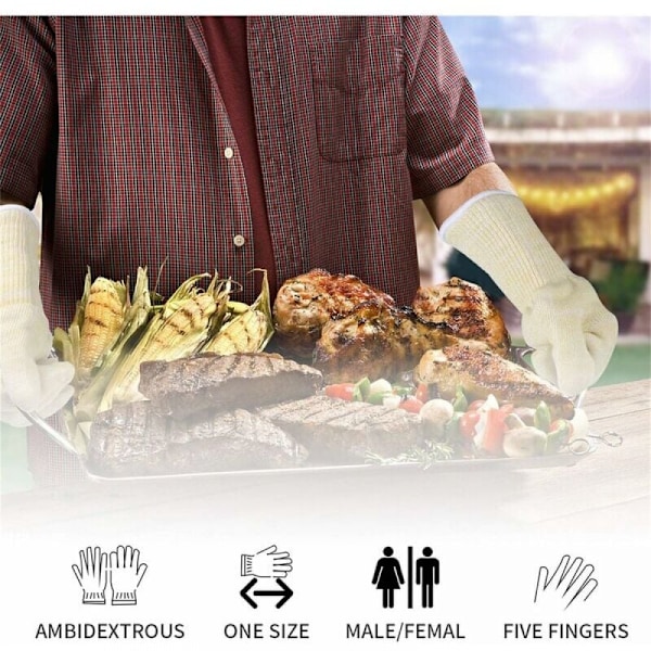1 Par Grillhansker Varmebestandige Hansker One Size -