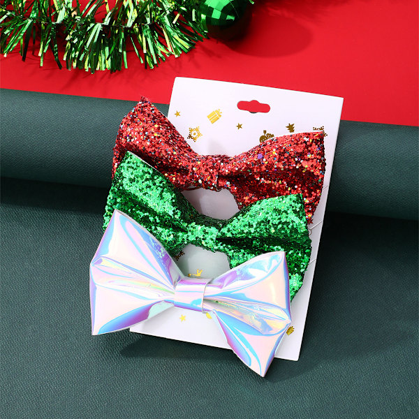 3 stk Euro-amerikansk sløyfe hårnål jule nebbklips ornament k