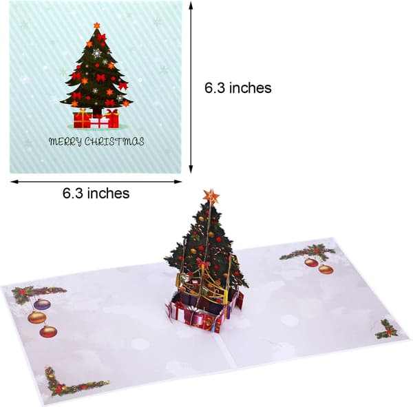 2 st 3D-julkort med kuvert