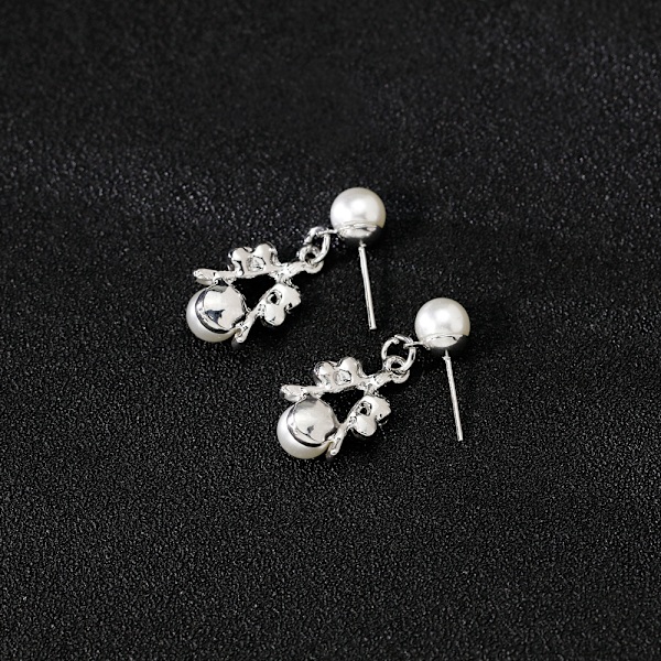 Perle Halskæde Sæt, Legering med Diamant Halskæde, Øreringe og Thr