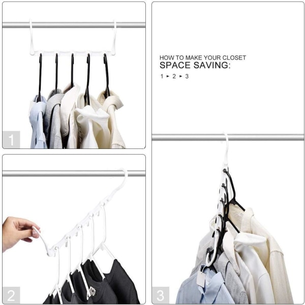 Pakke med 10 Magic Hangers Garderobe Hanger Organizer Opbevaring til Cl