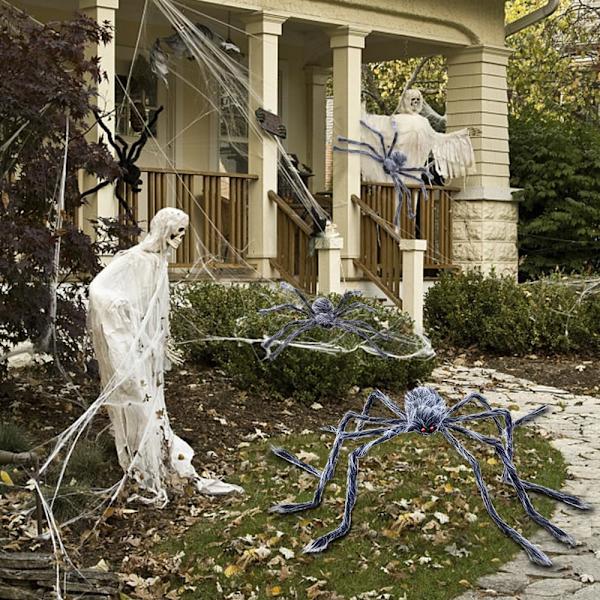 Halloween-hämähäkkikoriste 125 cm, jättimäinen pelottava karvainen hämähäkki, Hall