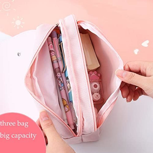 Söt Kawaii Squishy Katt Pennfodral Väska Skolmaterial Pennaväska
