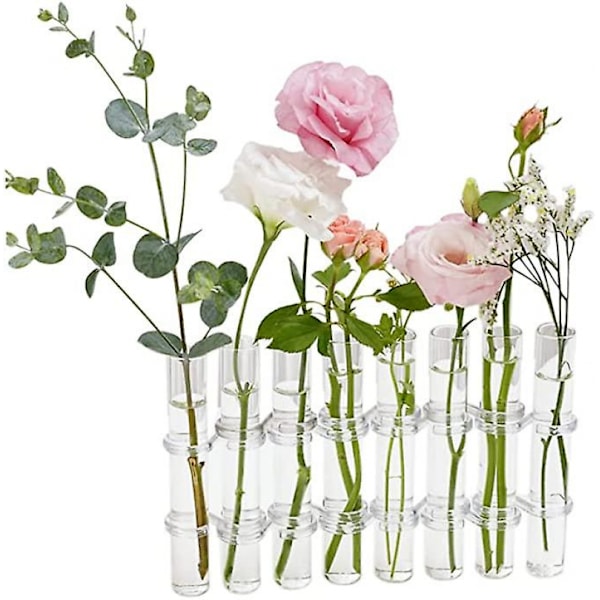 （6PCS）7.09in-1.18in Glasblomvaser, Ledade Blomtesttub