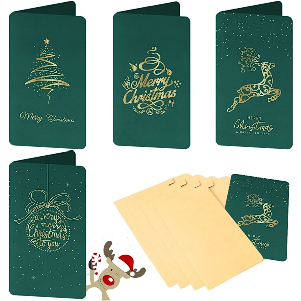 Julekortpakker, blanke vintage bronzing julehilsener C