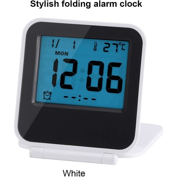 Digital reseväckarklocka, mini hopfällbar bärbar väckarkalender