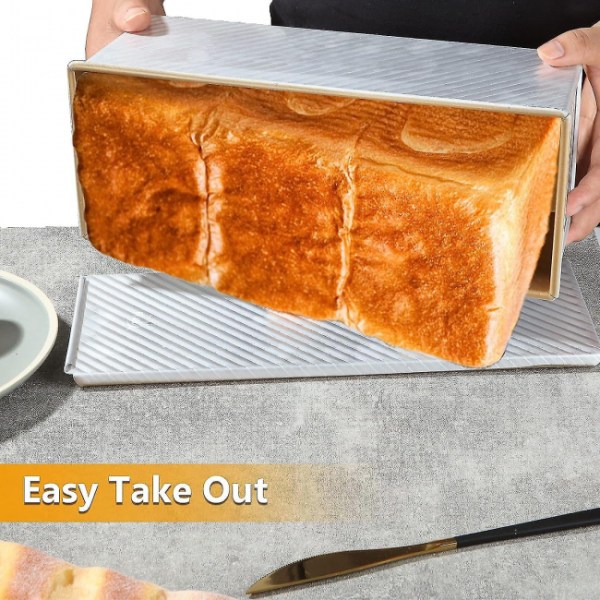 Suuri Pullman Loaf -vuoka kannella, 1000 g / 2,2 lb tarttumaton taikina