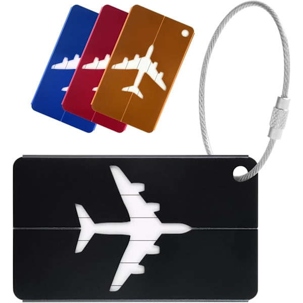4 stk. bagasjelapper, bagasjelapper reiseskoffer aluminiumlapper