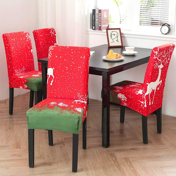 Stolskydd Jul Röd Tjock Stickad Universell Stretch Stolskydd