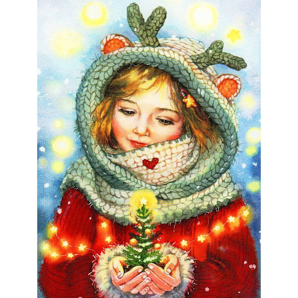Jul flicka stil, 30 * 40cm, broderad diamantmålning com