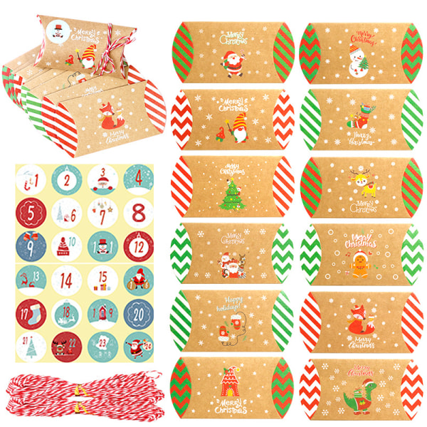 24pcs Small Cardboard Gift Boxes - Christmas Candy Box, Small Gif