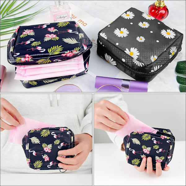 13*5*13cm,（flamingo）2 stk. hygiejnebindopbevaring, skarp vandtæt