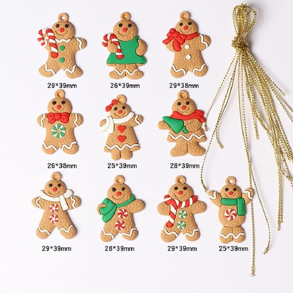 10 stj gingerbread-hängen, pepparkakshus jul