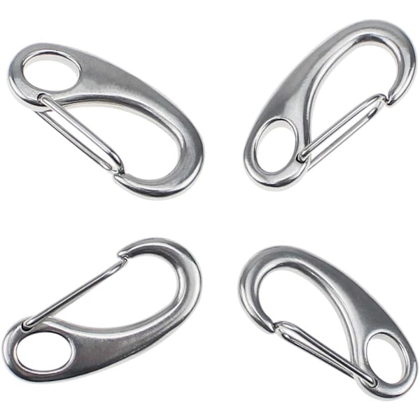 4 st 50 mm rostfritt stål klätterkarbinhake spänne silver