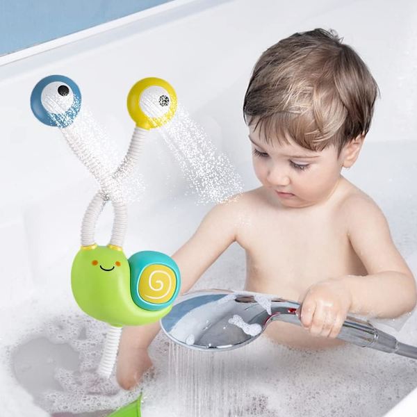 Grön baby badleksak, duschhuvud leksaker snigel badkar bad spel W