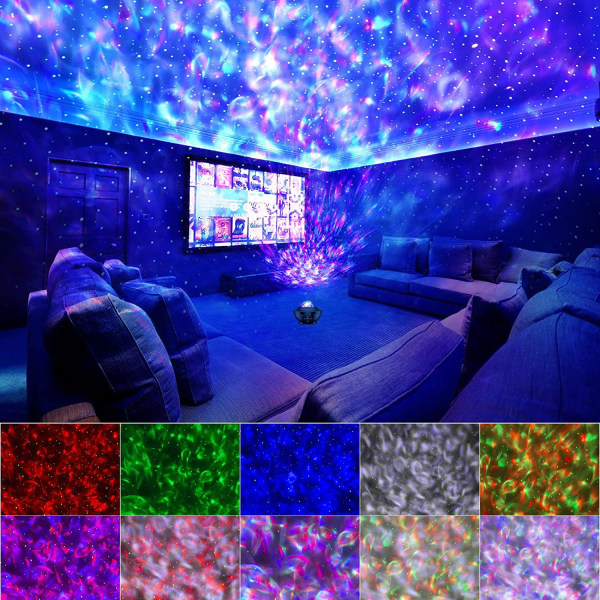 Sort Stjernehimmel Projektor, Stjernehimmel Nattelys Video Roterende Lig