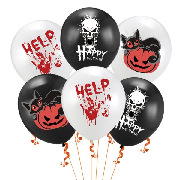 10 sjove Halloween fest balloner, 4 mønster dekoration sæt, Hallo