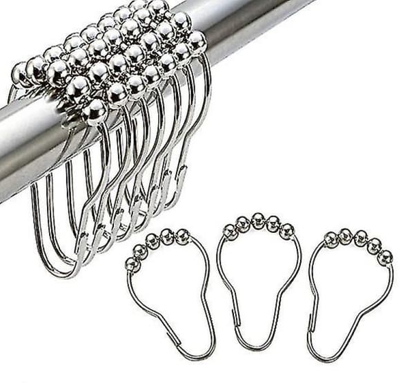 Duschdraperi-krokar Ringar, Metall Duschdraperi-krokar Ringar 12st