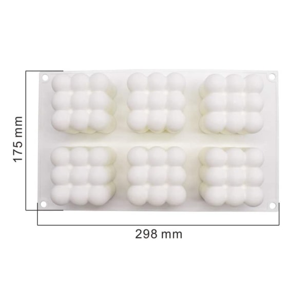 Silikone kageform - 3D DIY håndlavet bageform, 6 huller magisk C