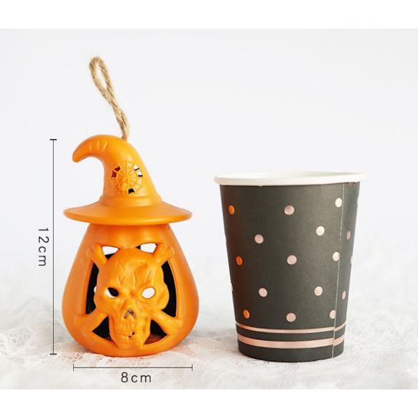 A-2 st Halloween Lykta Pumpa Nattljus Halloween Dekor