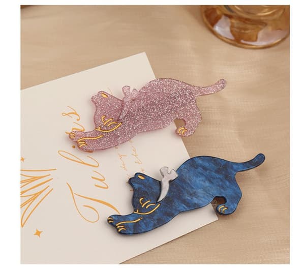4 stk. Resin Kattehårclips Kattehårclips Kitty Hårclips Kat