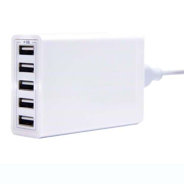 40w USB-lader, 5-porters multi USB, ladestasjon med intelligent