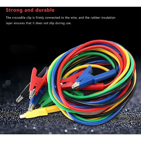 5 x Testledninger Dobbelt Ende Alligator Clips Kobber Clips Heavy Du