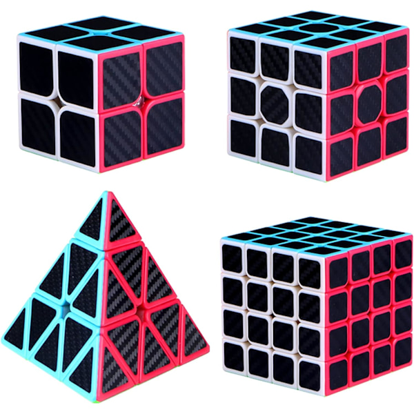 Speed ​​Cube Sæt, Puslespil Cube Bundle af 2x2 3x3 4x4 Pyramide Speed