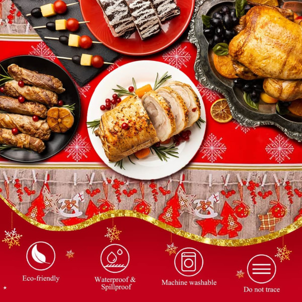 Juleborddug, Rød Juledug Rektangulær Fest