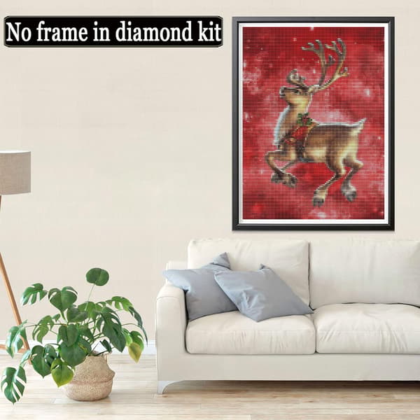 DIY Diamantmaleri Jul Elg Dyr Fuld Kits, 5D Broderi