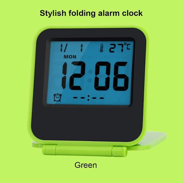 Digital resealarmklocka, Mini hopfällbar bärbar alarmkalender
